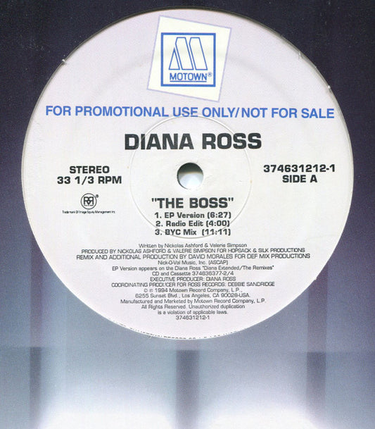 Diana Ross : The Boss / I'm Coming Out (12", Promo)