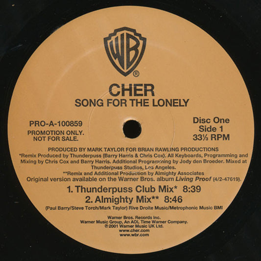 Cher : Song For The Lonely (2x12", Promo)