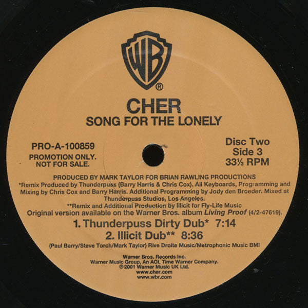 Cher : Song For The Lonely (2x12", Promo)