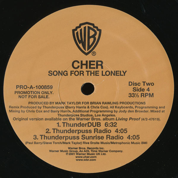 Cher : Song For The Lonely (2x12", Promo)