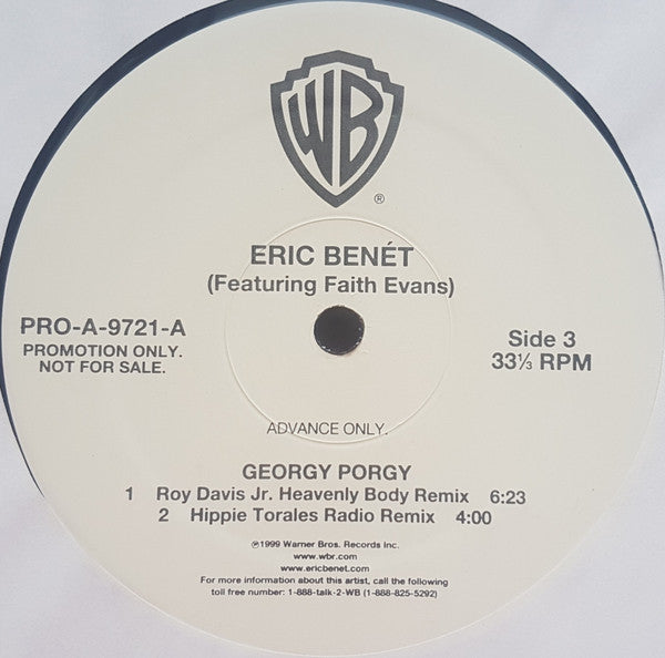 Eric Benét Featuring Faith Evans : Georgy Porgy (2x12", Promo)