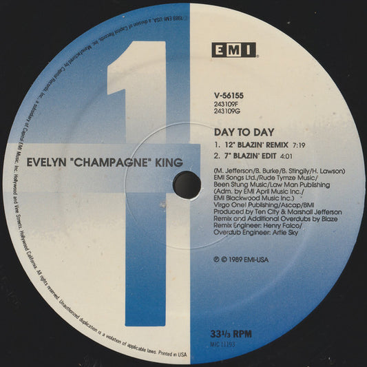 Evelyn King : Day To Day (Blaze Remixes) (12", Maxi)