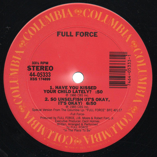 Full Force : Unselfish Lover (12")
