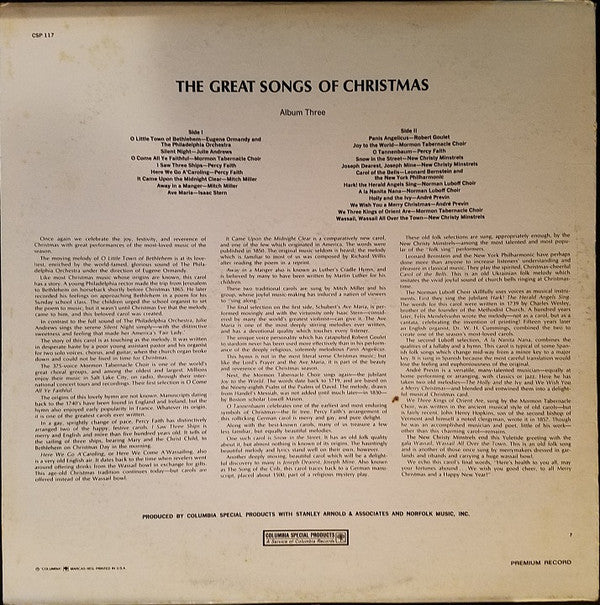 Various : The Great Songs Of Christmas, Album Three (LP, Album, Comp, Ltd)