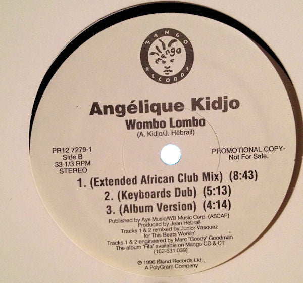 Angélique Kidjo : Wombo Lombo (12", Promo)