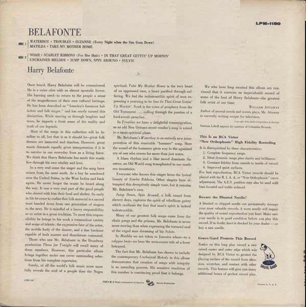 Harry Belafonte : Belafonte (LP, Album, Mono, Ind)