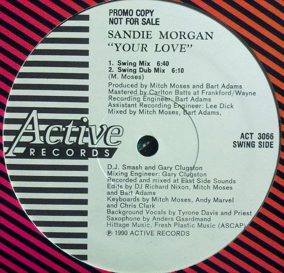 Sandie Morgan : Your Love (12", Promo)