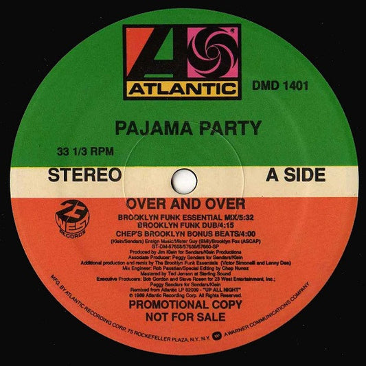Pajama Party : Over And Over (12", Single, Promo)