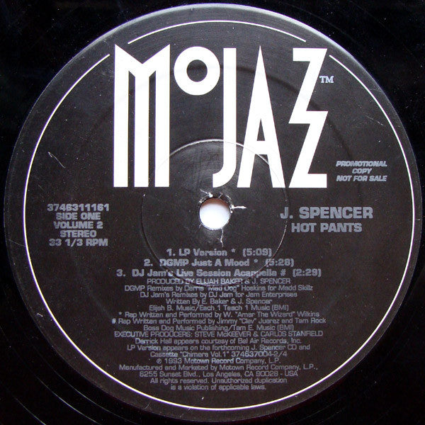 J. Spencer : Hot Pants (12", Promo)