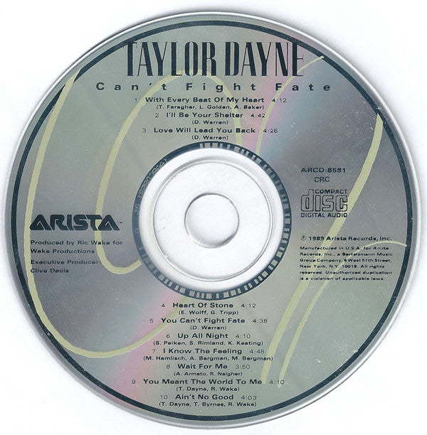 Taylor Dayne : Can't Fight Fate (CD, Album, Club, RE)