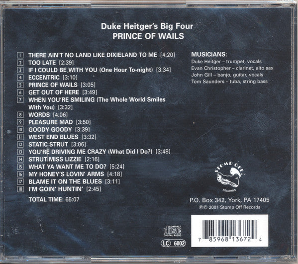 Duke Heitger's Big Four : Prince Of Wails (CD, Album)