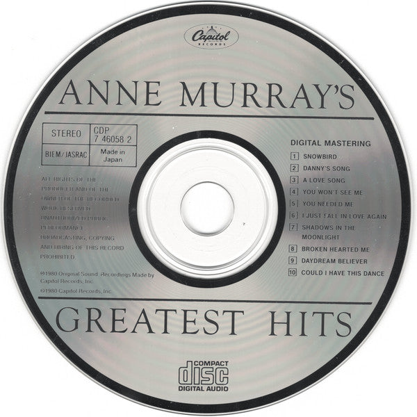 Anne Murray : Anne Murray's Greatest Hits (CD, Comp, RE)