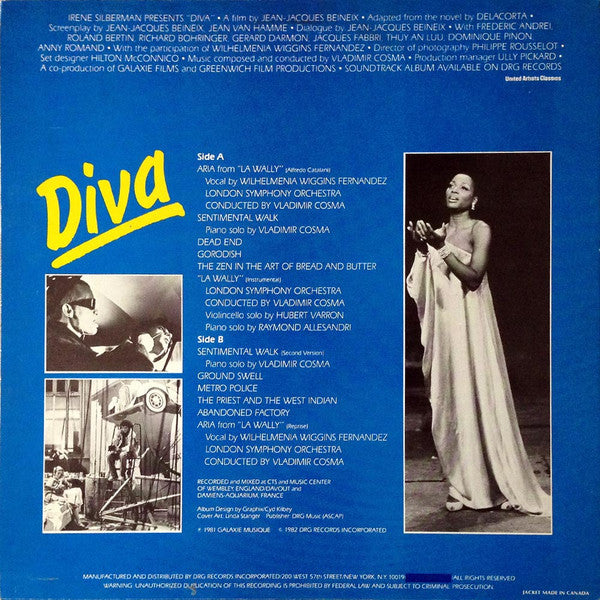 Vladimir Cosma : Diva (Original Soundtrack Recording) (LP, Album)