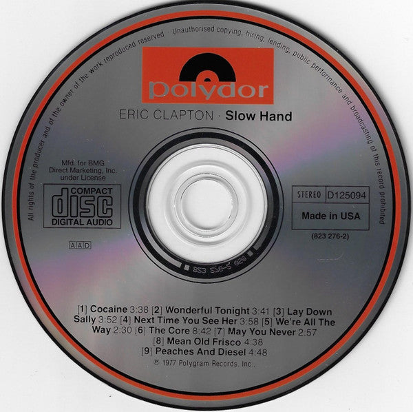 Eric Clapton : Slowhand (CD, Album, Club, RE)