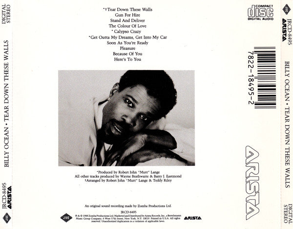 Billy Ocean : Tear Down These Walls (CD, Album)