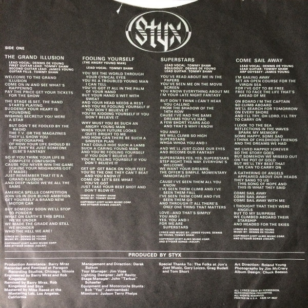 Styx : The Grand Illusion (LP, Album, T/M)
