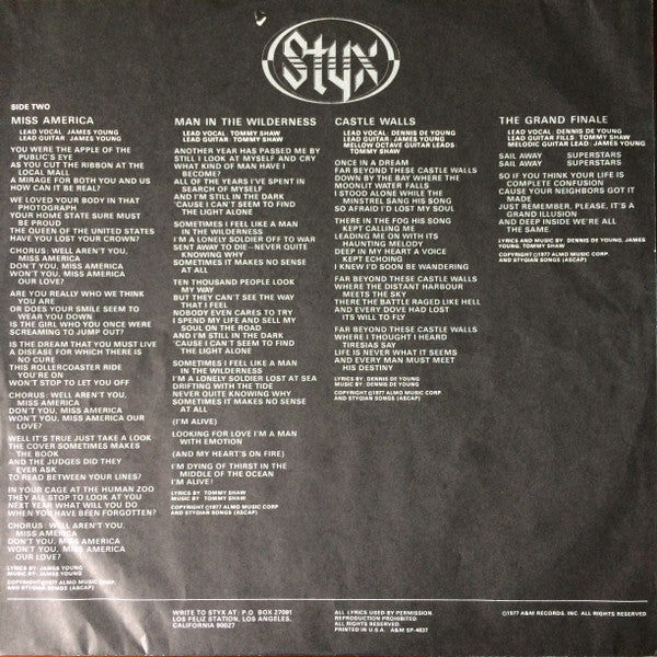 Styx : The Grand Illusion (LP, Album, T/M)