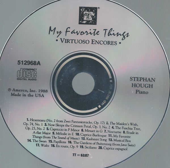 Stephen Hough : My Favorite Things: Virtuoso Encores (CD, Album)