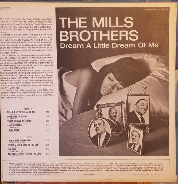 The Mills Brothers : Dream A Little Dream Of Me (LP, Album)