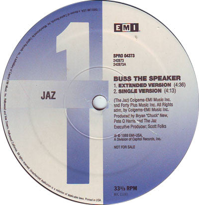 The Jaz : Buss The Speaker / Let's Play House (12", Promo)