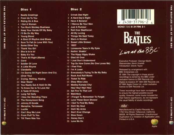 The Beatles : Live At The BBC (2xCD, Comp, Mono, RM)