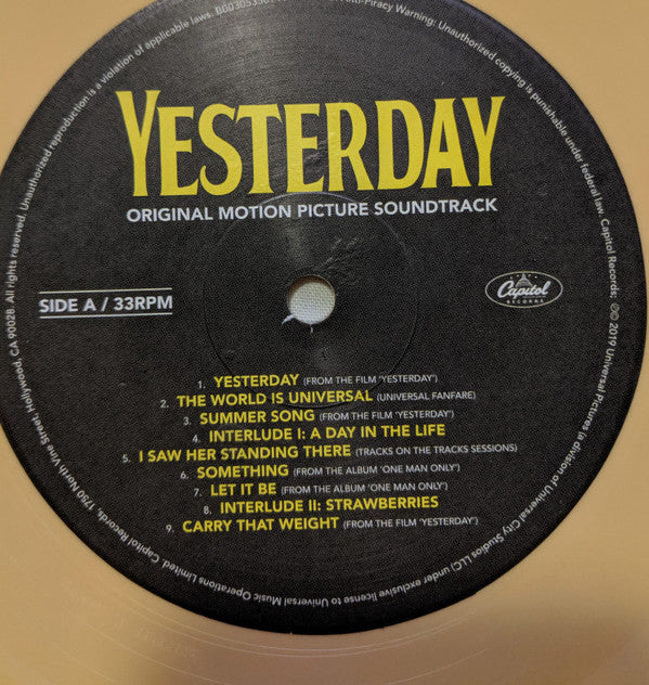 Various : Yesterday (Original Motion Picture Soundtrack)   (2xLP, Yel)