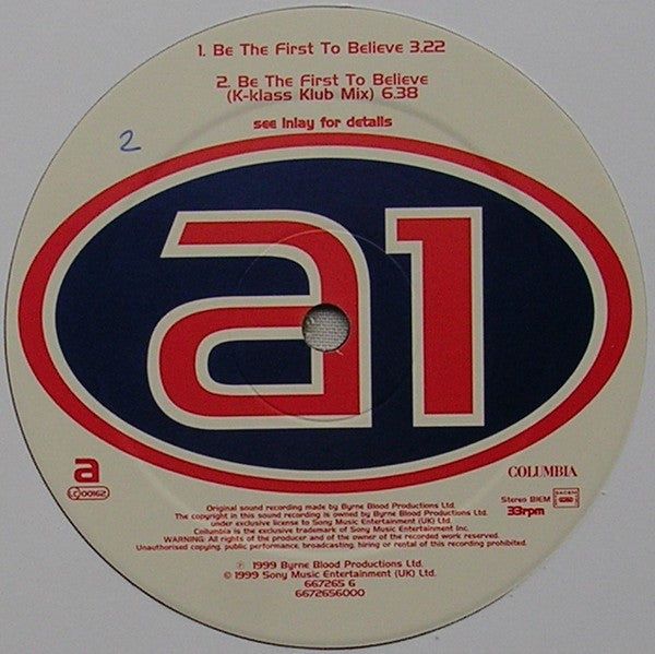 A1 : Be The First To Believe (12")