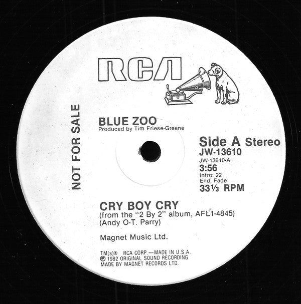 Blue Zoo : Cry Boy Cry (12", Promo)