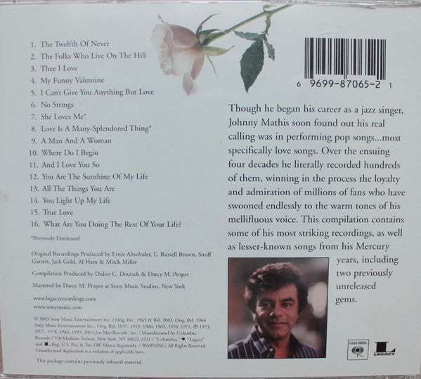 Johnny Mathis : Love Songs (CD, Comp)