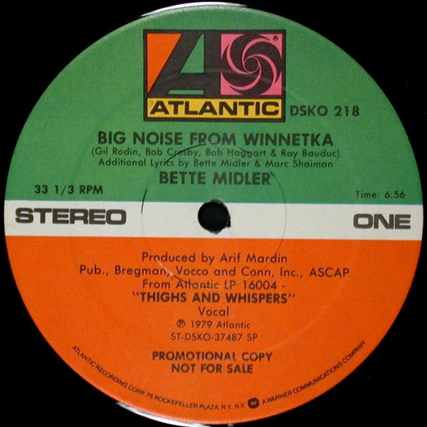 Bette Midler : Big Noise From Winnetka (12", Promo)