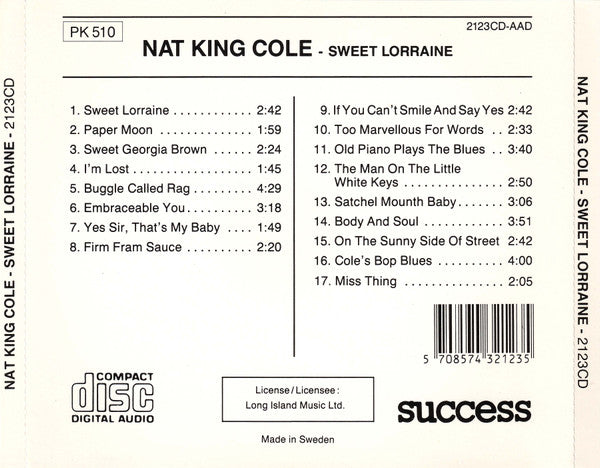 Nat King Cole : Sweet Lorraine (CD, Comp)