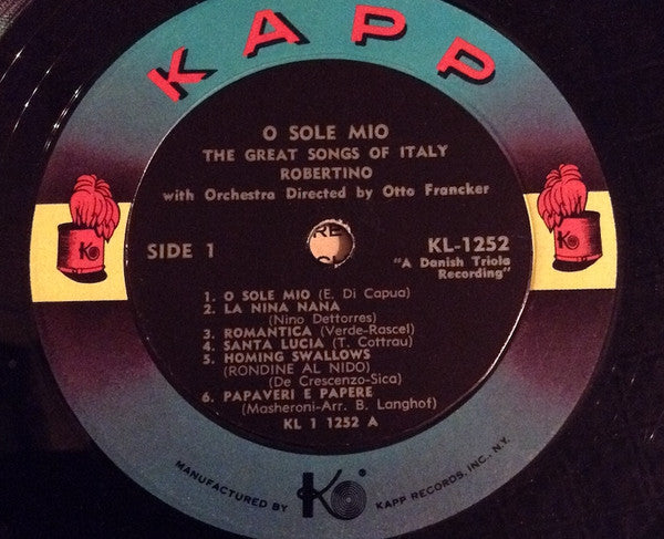 Robertino Loretti : O Sole Mio - The Great Songs Of Italy (LP, Album, Mono)