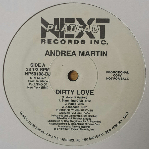 Andrea Martin : Dirty Love (12", Promo)