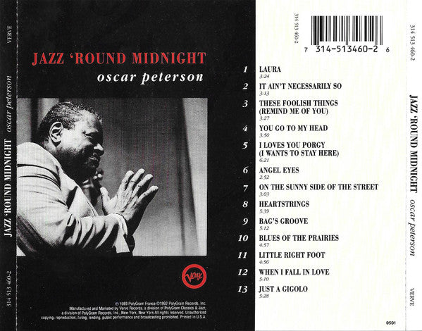 Oscar Peterson : Jazz 'Round Midnight (CD, Comp)