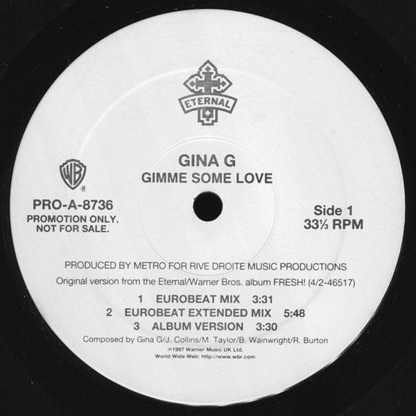 Gina G : Gimme Some Love (12", Promo)