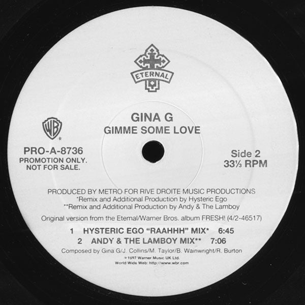 Gina G : Gimme Some Love (12", Promo)