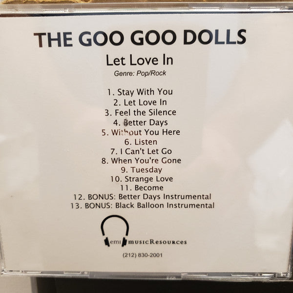 Goo Goo Dolls : Let Love In (CDr, Album, Promo, Wat)