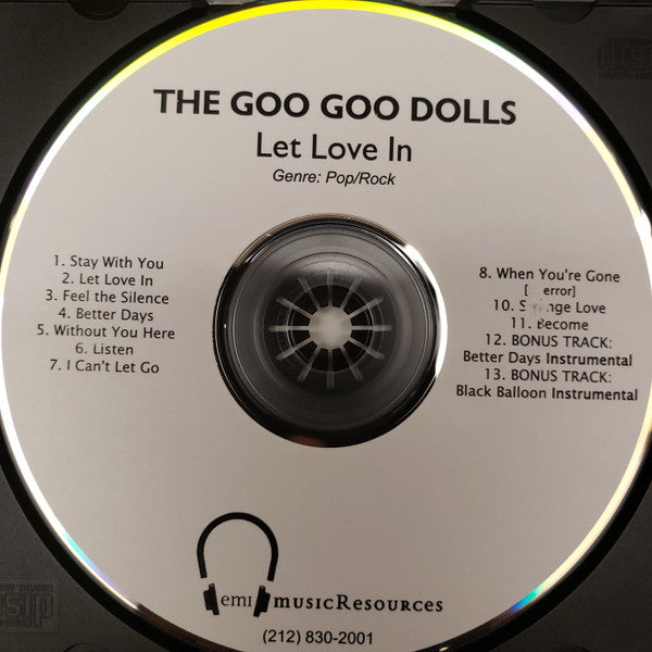 Goo Goo Dolls : Let Love In (CDr, Album, Promo, Wat)