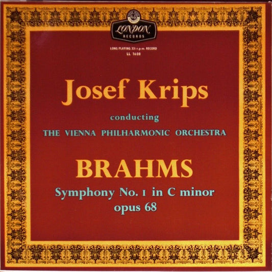 Johannes Brahms, Wiener Philharmoniker Conducted By Josef Krips : Brahms Symphony No.1 In C Minor, Op.68 (LP, Mono)