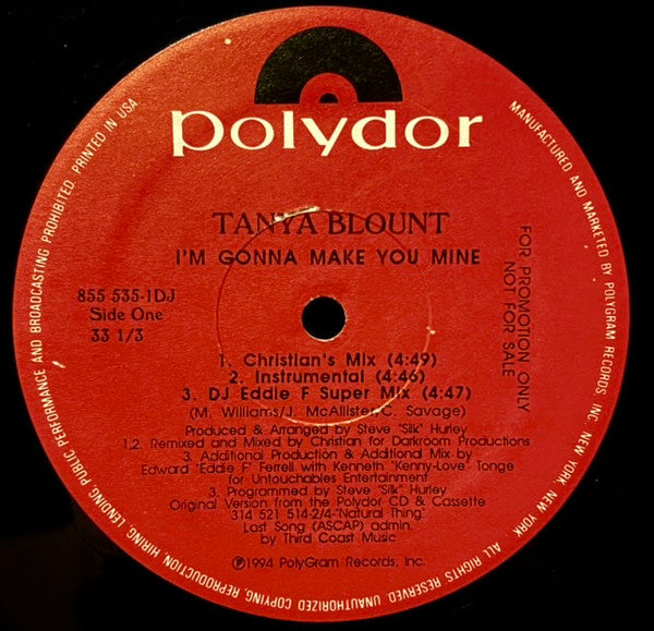 Tanya Blount : I'm Gonna Make You Mine (12", Promo)