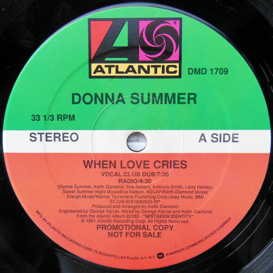 Donna Summer : When Love Cries (12", Promo)