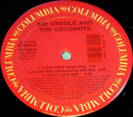 Kid Creole And The Coconuts : I Love Girls (12", EP)