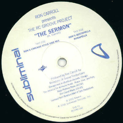 Ron Carroll Presents The RC Groove Project : The Sermon (2x12")