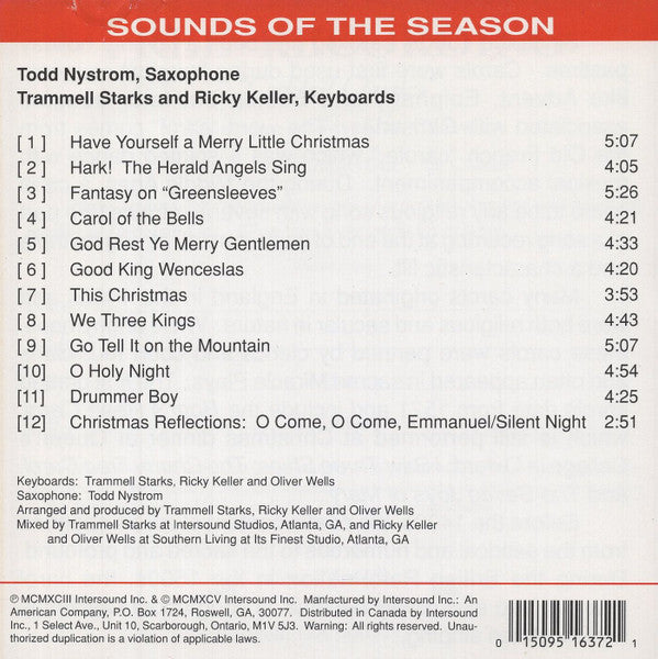 Todd Nystrom, Trammell Starks & Ricky Keller : Sounds Of The Season - Carols For Sax And Keyboards (CD, Album)