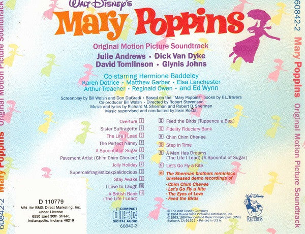 Various : Mary Poppins (Original Motion Picture Soundtrack) (CD, Album, Club, RM)