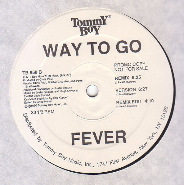 Way To Go : Fever (12", Promo)