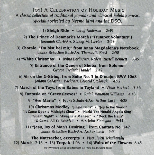 Neeme Järvi & Detroit Symphony Orchestra : Joy! A Celebration of Holiday Music (CD, Album)