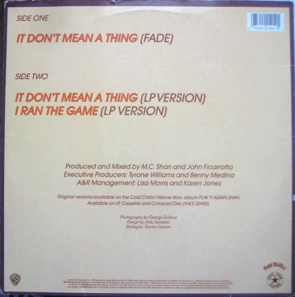 MC Shan : It Don't Mean A Thing (12", Maxi)