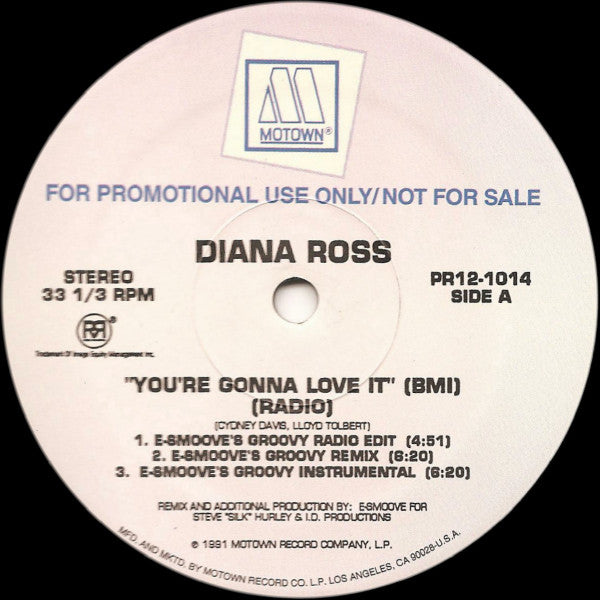 Diana Ross : You're Gonna Love It (Radio Mixes) (12", Promo)