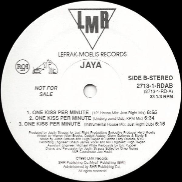 Jaya (2) : One Kiss Per Minute (12", Promo)